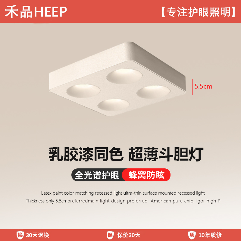 可可蛋奶超薄明装客厅卧室斗胆灯