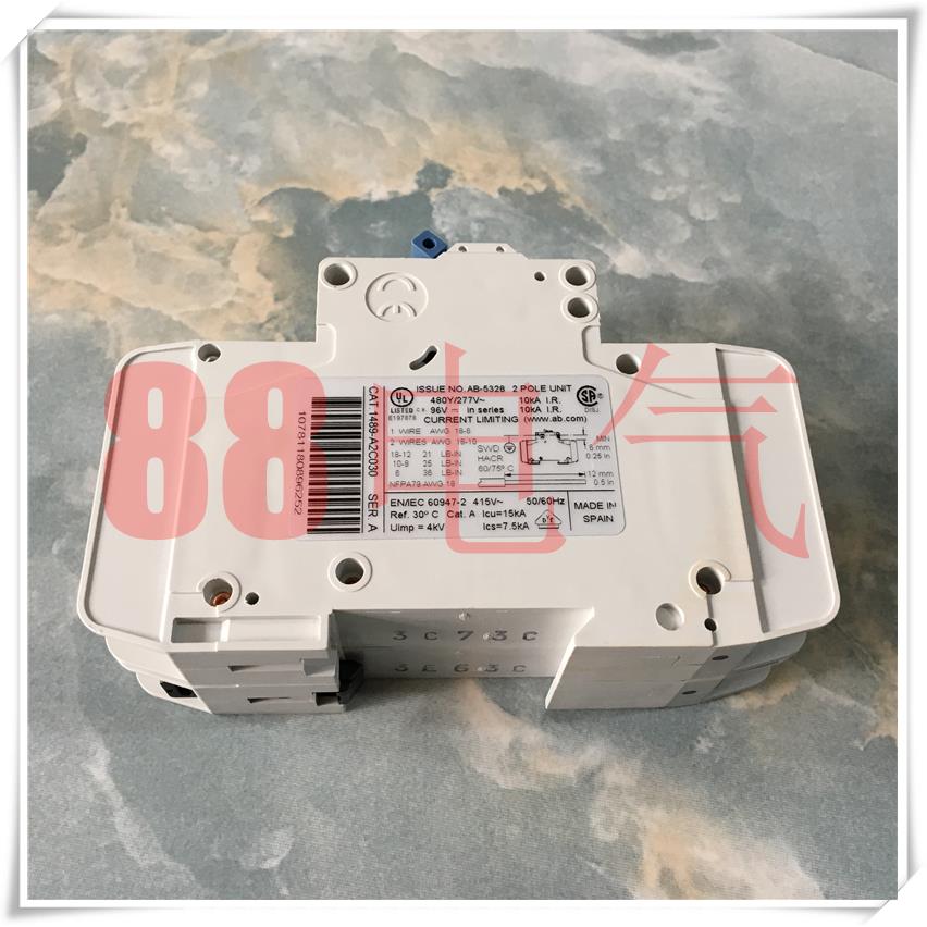 美国AB/，原装正品 1489-A2C030 进口断路器 2P/C3A