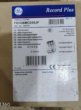 GE FE160 FEH36MC030JF 3P 30A