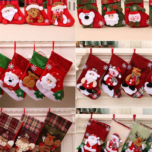 Christmas Eve stocking, gift bag, small Christmas sock.