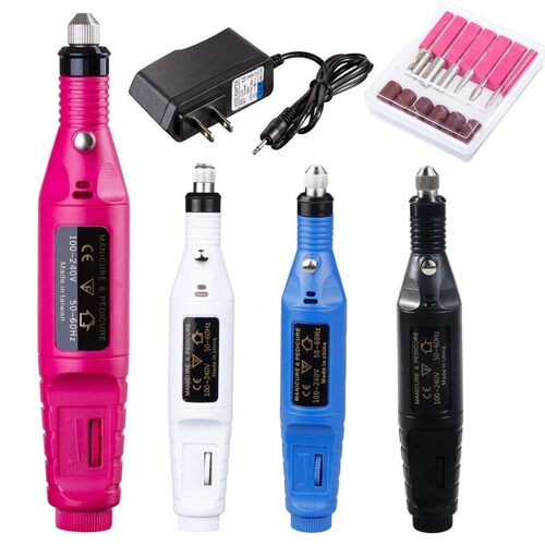 1 Set 6 Bits Nail Art Drill File UV Gel Remove Sanding Buffe