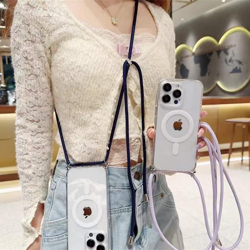 适用neck strap cover for iPhone 15 case 13pro max case斜挎挂