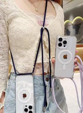 适用neck strap cover for iPhone 15 case 13pro max case斜挎挂