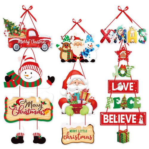 New Xmas Door Hangers: Tree/Banner Decor for Holiday Parties