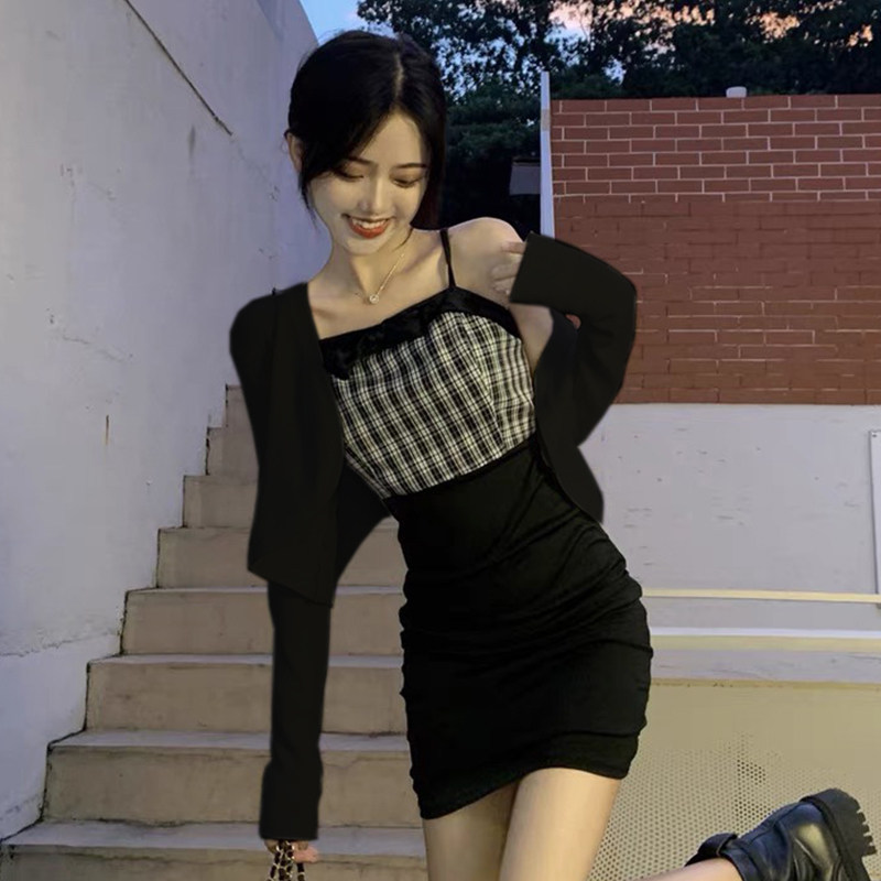 针织防晒开衫女薄款法式小坎肩长袖披肩夏季配吊带裙外搭罩衫上衣