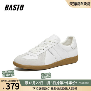 男运动鞋 百思图26春季 复古阿甘小白鞋 轻便德训鞋 BC781AM6 商场新款