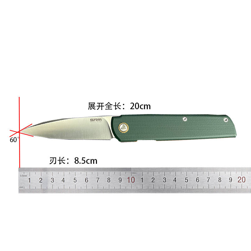 SRM 三刃木外贸版本408L-KB山特维克14C28N钢材G10手柄随身EDC折