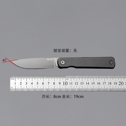 SRM三刃木外贸 135L-GT折叠刀14C28N钢G10手柄EDC户外露营水果刀