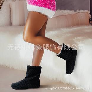 成人地板袜套防滑加绒加厚男女保暖地板靴室内保暖棉鞋 秋冬季 家用