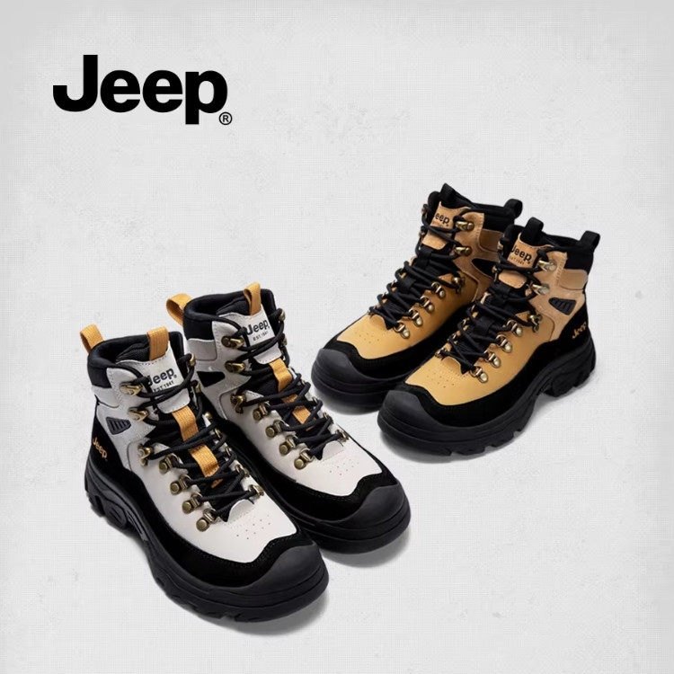 jeep秋季黑色马丁靴女2026新款显瘦厚底高帮鞋防滑户外徒步登山鞋,女鞋,马丁靴,淘宝优惠券,粉丝福利购,淘宝优惠卷