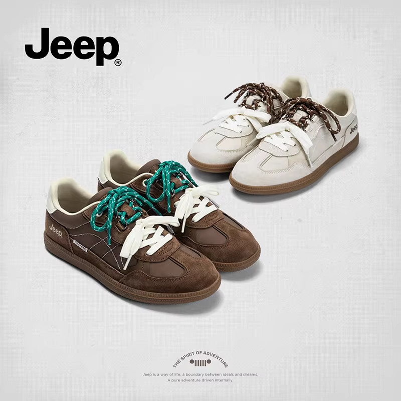 jeep登山鞋女款2026新款复古平底板鞋软底不累脚百搭运动鞋休闲鞋