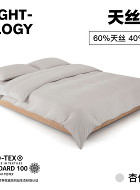 NIGHTOLOGY晚安学天丝棉杏仁灰轻奢简约贡缎凉感高级四件套