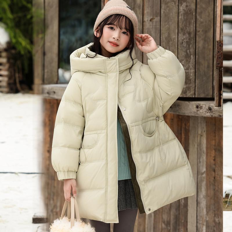 女童冬装白鸭绒中学生羽绒服女生