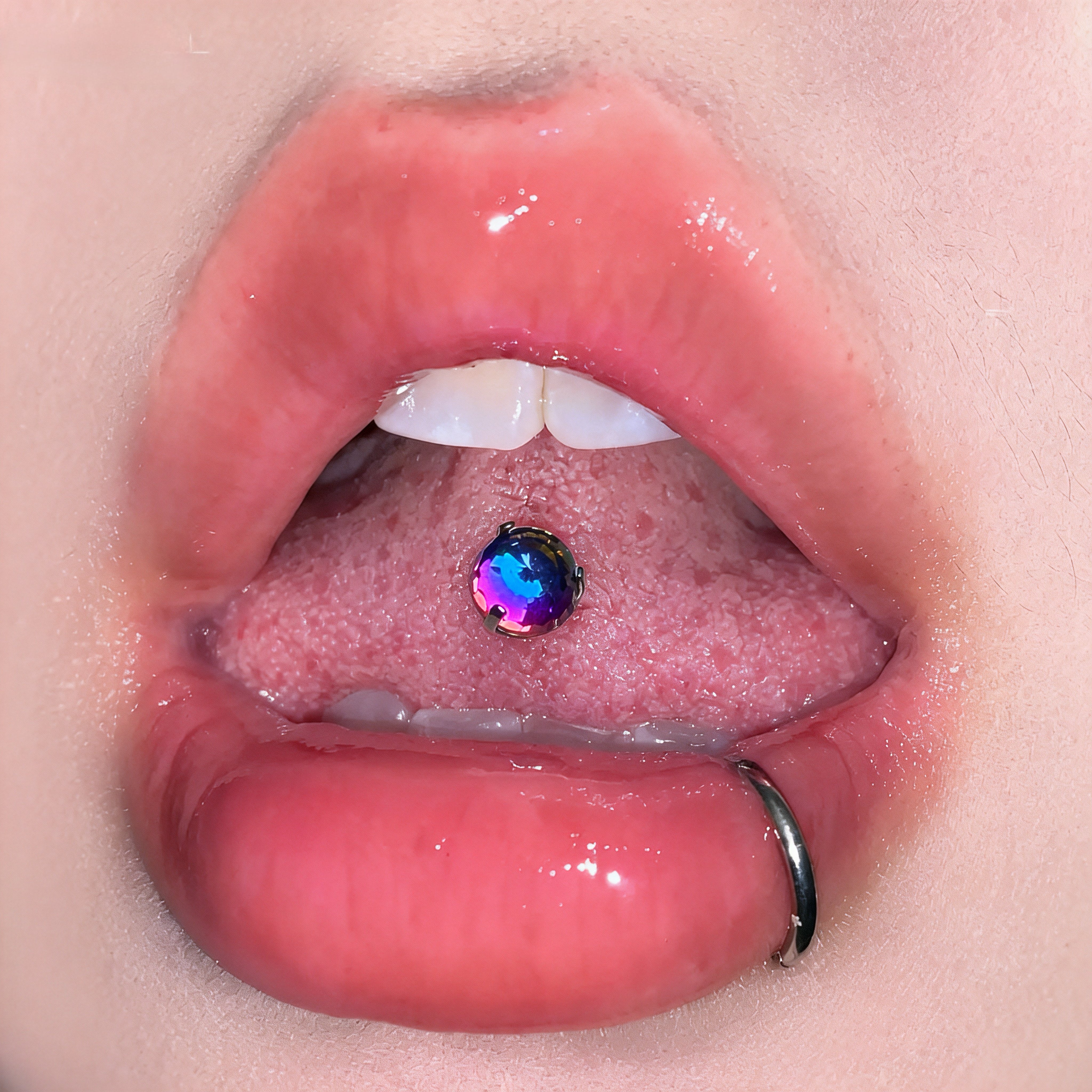 钛合金舌钉内螺旋蹦迪球