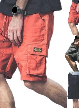 Solid color loose fitting casual capris 宽松工装休闲五分裤女