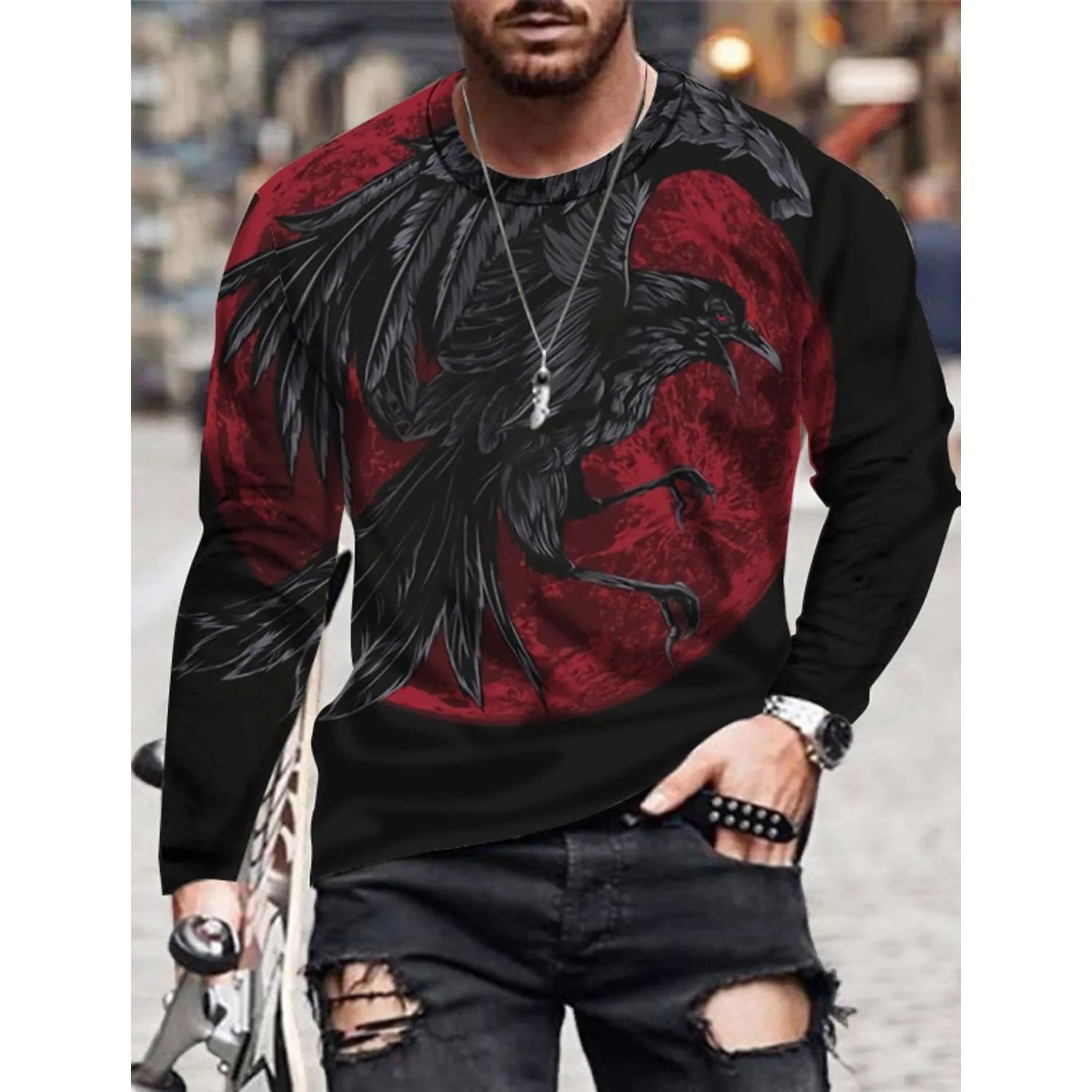 Casual Eagle 3D Printed T-shirt for Men休闲老鹰3d印花T恤男士