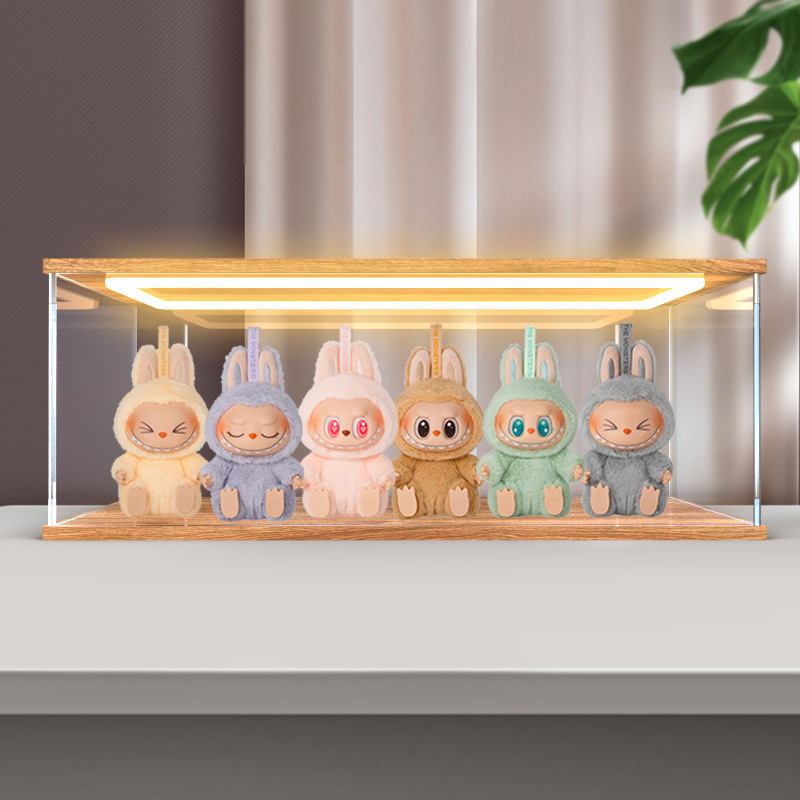 玩偶搪胶娃娃收纳盒泡泡玛特防尘展示盒公仔摆件亚克力手办陈列柜