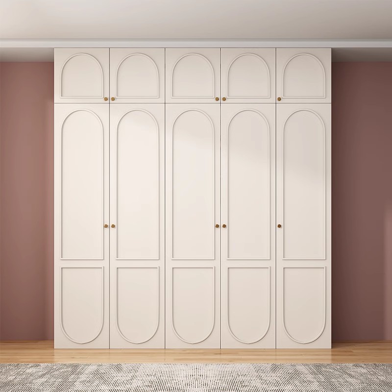 法式奶油风实木质柜子衣柜家用卧室小户型现代简约柜子成品大衣橱