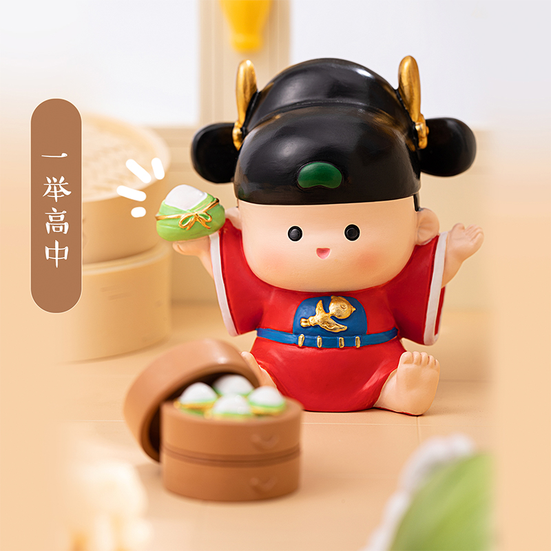 三尺鲤故宫文具小状元笔筒摆件