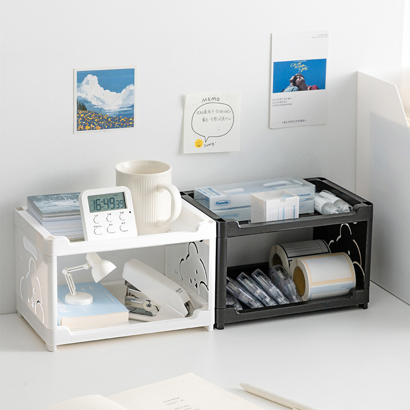 双层置物架宿舍桌面杂物整理架家用厨房浴室收纳架化妆品储物架子