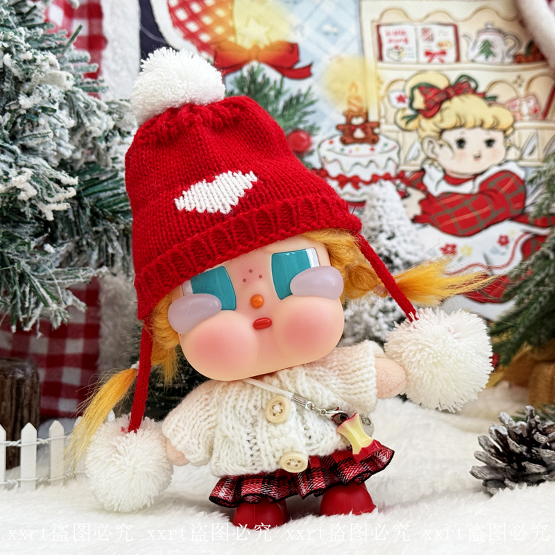 可爱娃衣套装毛衣格子裙