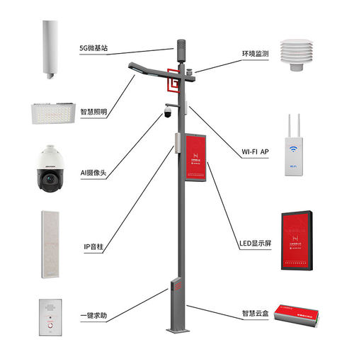 智慧路灯5G智慧灯杆PM2.5显示屏WIFI充电桩智慧城市管理平台软件