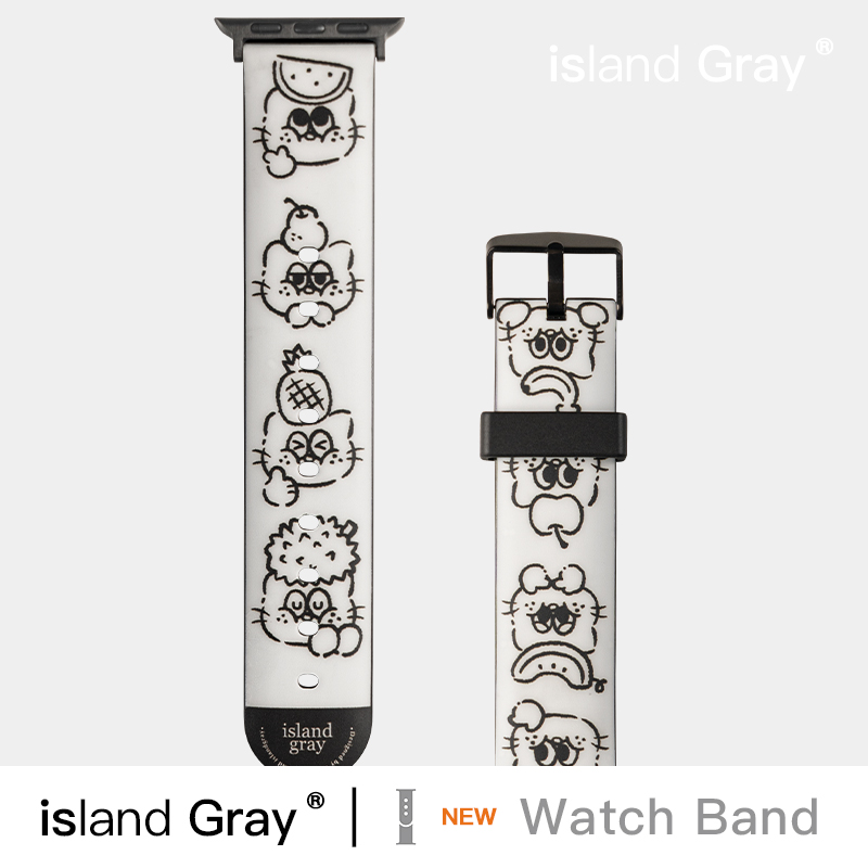 islandgray 漫画猫咪 适用苹果手表iwatch8 表带apple watch7/se/1/2/3/4/5/6可爱童趣 通用41/45mm 原创设计