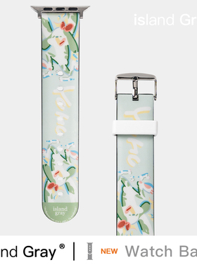 islandgray 绿色小狗 适用于苹果手表iwatch8 表带apple watch7/se/1/2/3/4/5/6可爱创意通用41/45mm原创设计
