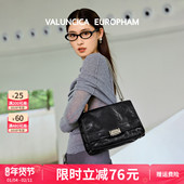 Valuncica 华伦西亚淘气包包黑色大容量链条邮差包斜挎单肩流浪包