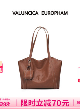 Valuncica/华伦西亚秋千包新款复古牛皮托特包大容量通勤单肩包女