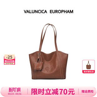 Valuncica 复古牛皮托特包大容量通勤单肩包女 华伦西亚秋千包新款
