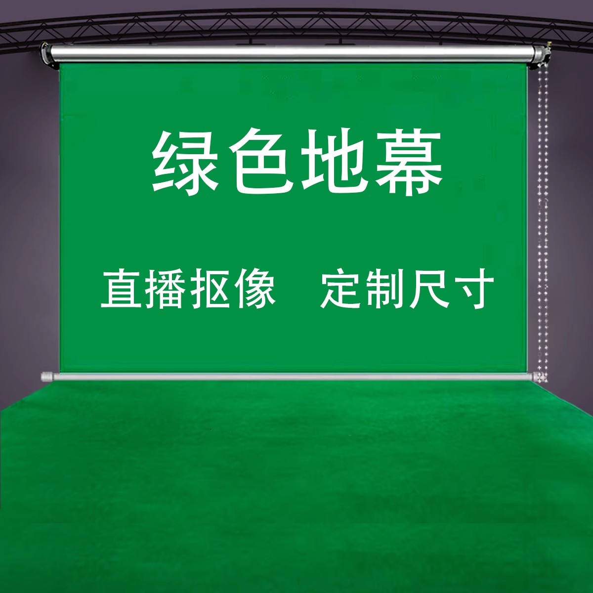 定制绿幕背景抠像布网红直播搭建绿色地毯抠图拍摄绿色地幕布铺地 个性定制/设计服务/DIY 地毯/地垫定制 原图主图