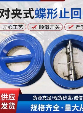 DH77X-16对夹式蝶形止回阀DN80DN100DN150铸铁逆止阀对夹式单向阀