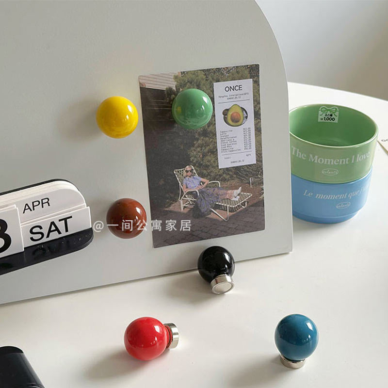 冰箱贴ins风圆形免打孔