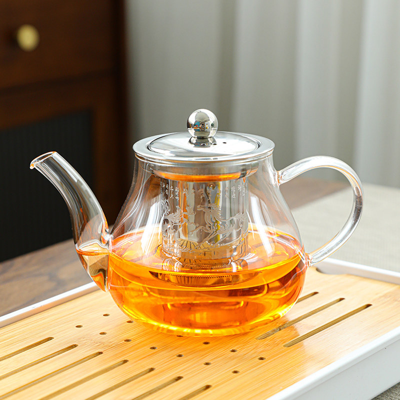 加厚耐高温玻璃功夫泡茶壶可明火电陶炉茶杯茶水分离不锈钢内胆,餐饮具,茶壶,淘宝优惠券,粉丝福利购,淘宝优惠卷