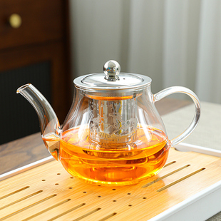 加厚耐高温玻璃功夫泡茶壶可明火电陶炉茶杯茶水分离不锈钢内胆