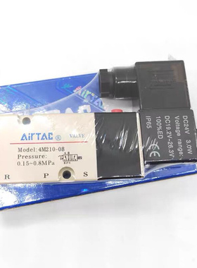 极速4M310-08气l动电磁阀210一08DC24V二位五通AC220V板式气阀4M3
