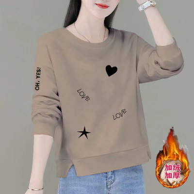 清仓捡漏亏本特价处理~100%纯棉加绒加厚女士长袖卫衣秋冬款上衣