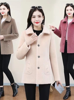 特价版淘宝断码品牌女装新品胖mm显瘦遮肚大码羊羔绒外套特卖亏本