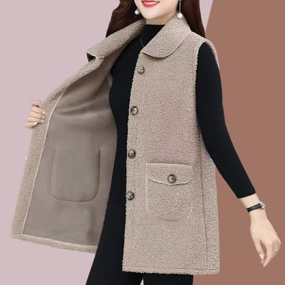 特价版淘宝断码品牌女装限时秒杀中年妈妈装背心外套羊羔绒马夹中