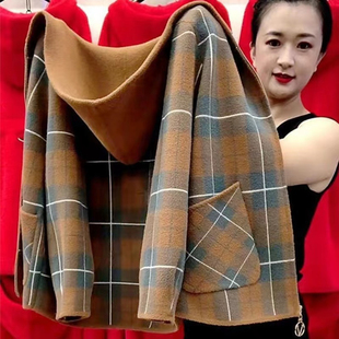 亏本特价处理妈妈装双面毛呢短款外套女秋冬季中老年女大码格