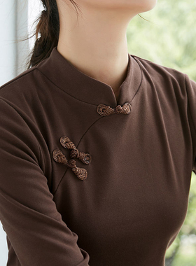 清仓捡漏亏本特价处理~中式改良旗袍打底衫女春秋2023年新款中国