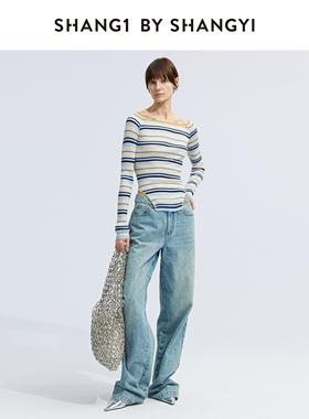 SHANG1 BY SHANGYI条纹亮丝针织 S24AT81