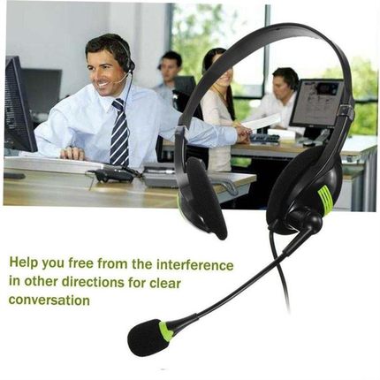 USB Headset With Microphone Noise Cancelling Computer PC Hea