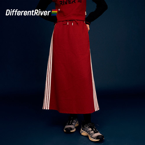 与川拉条半身裙显瘦长裙