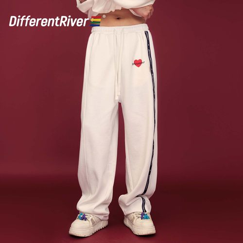 与川抓绒直筒运动休闲卫裤