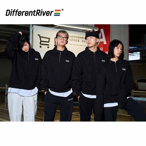 与川男女同款POLO领保暖抓绒卫衣