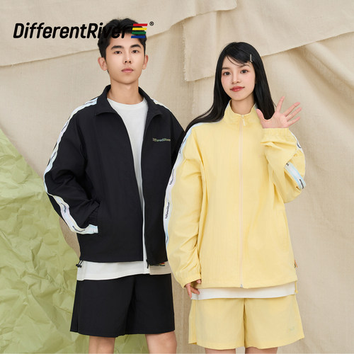 DifferentRiver2024春夏男女同款彩色渐变织带时尚休闲外套