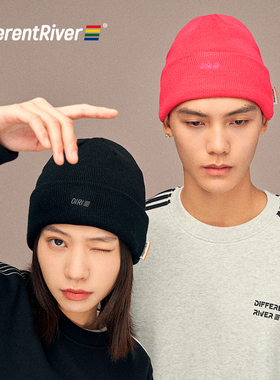 DifferentRiver2023秋冬季男女同款精密刺绣防寒保暖百搭针织冷帽