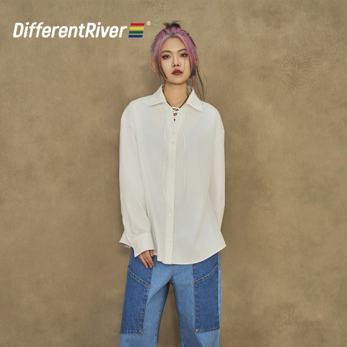 春夏时尚可叠穿绑带衬衣外套